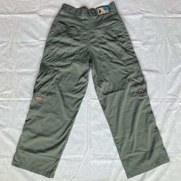 Vintage Y2K KIK WEAR Nylon Cargo Pants Size 28 Streetwear - Picture 2 of 10